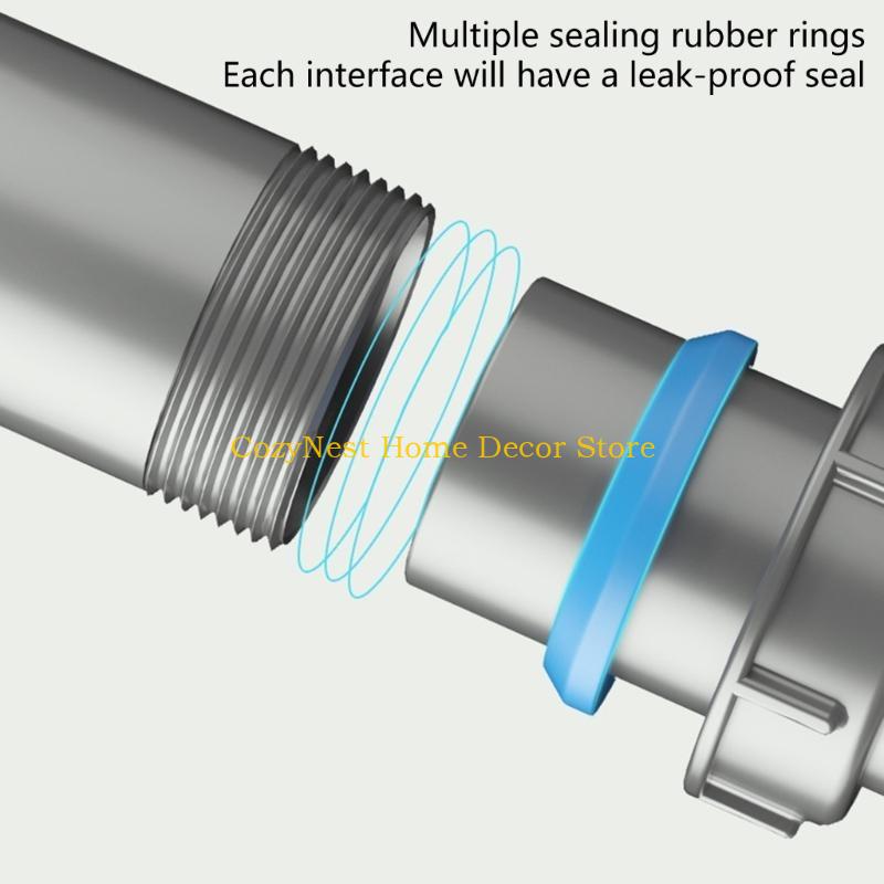 92MF Convenient Kitchen Sink Drain Set With Flexible Pipe and Clear Backflow Preventer for High Performances Daily Use