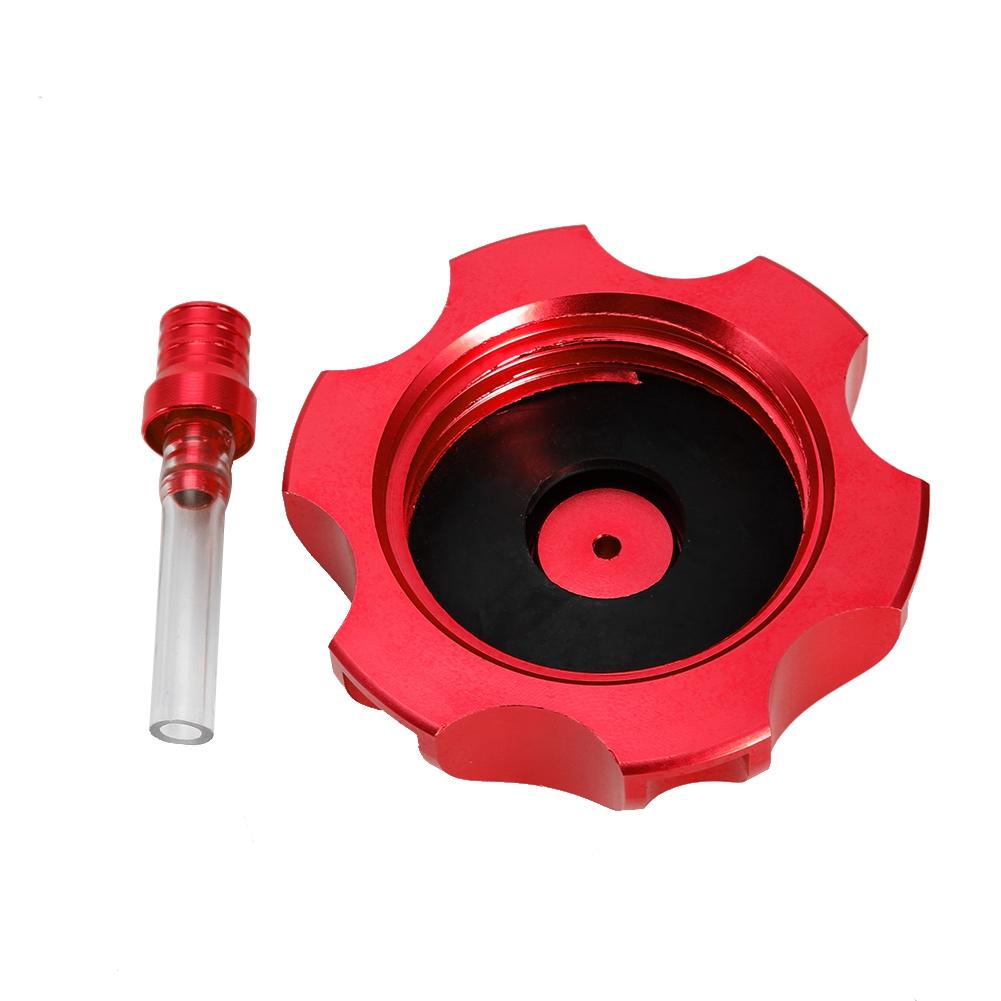 Motorcycle CNC Aluminum Gas Fuel Tank Cover Cap with Breather Vent (Red)