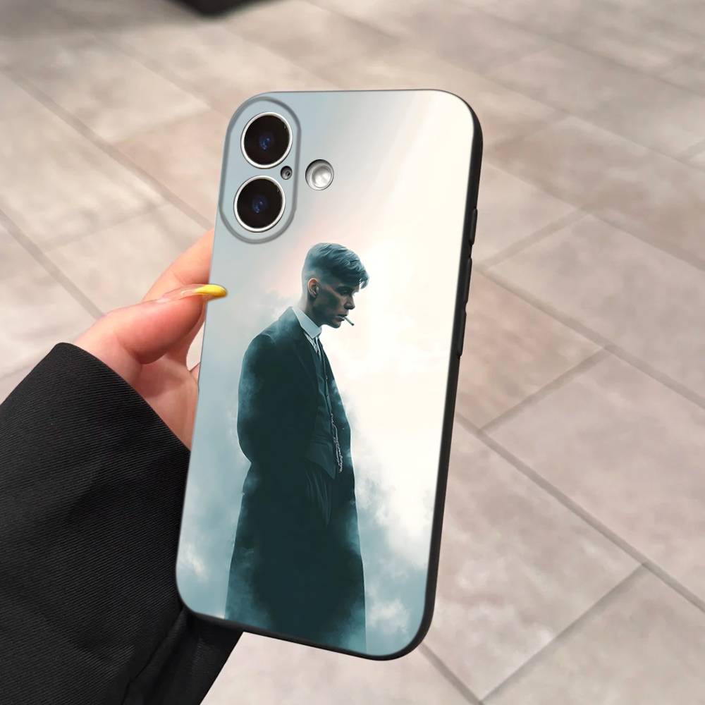Movie P-Peaky-S B-Blinders Phone Case For IPhone 17 16 15 14 13 12 11 Pro Max Plus Mini Soft Black Cover
