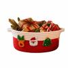 Xmas Theme Hand Woven Storage Basket Cotton Rope Small Item Storage Bin  Entryway