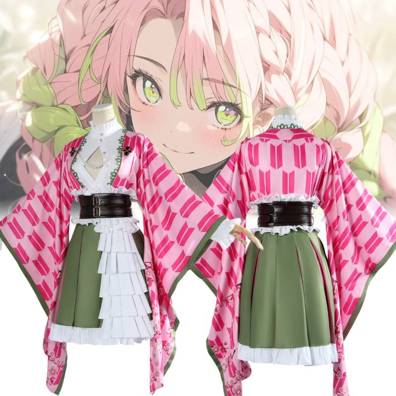 Demon Kanroji Slayer Mitsuri Clothing Cosplay Anime Party Costume Perform Suit