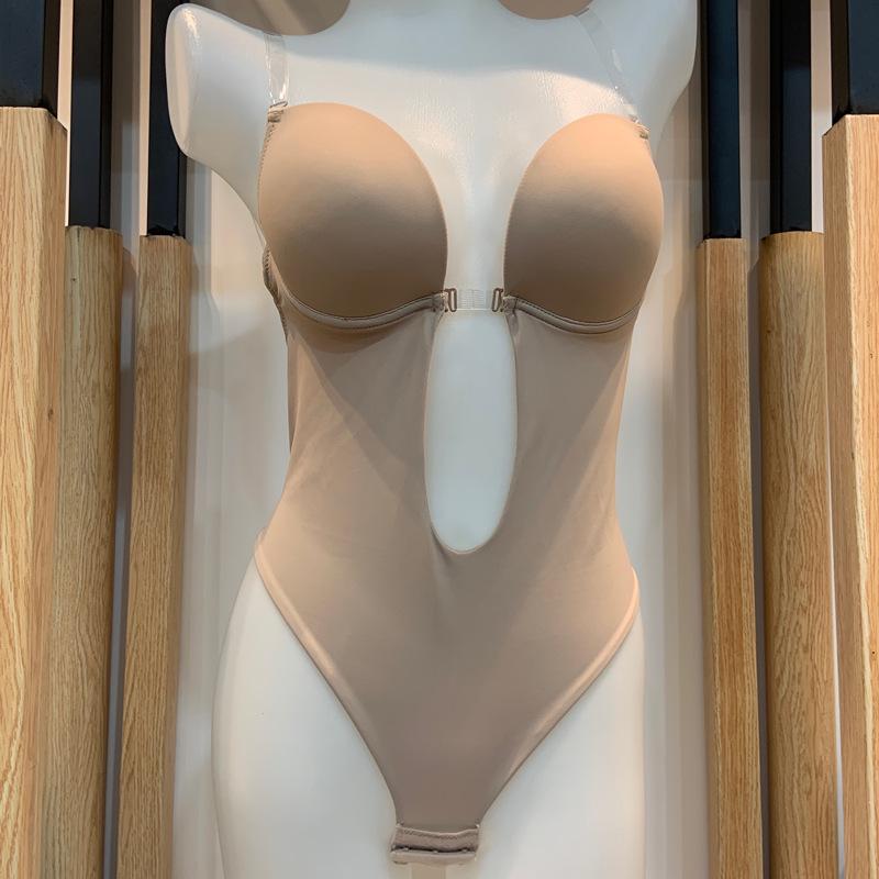 Backless Seamless Shapewear Bodysuit with Underwire Bra & Invisible Straps