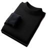 Men's Velvet Knit Sweater - Warm Half-High Collar, Thickened Base Layer