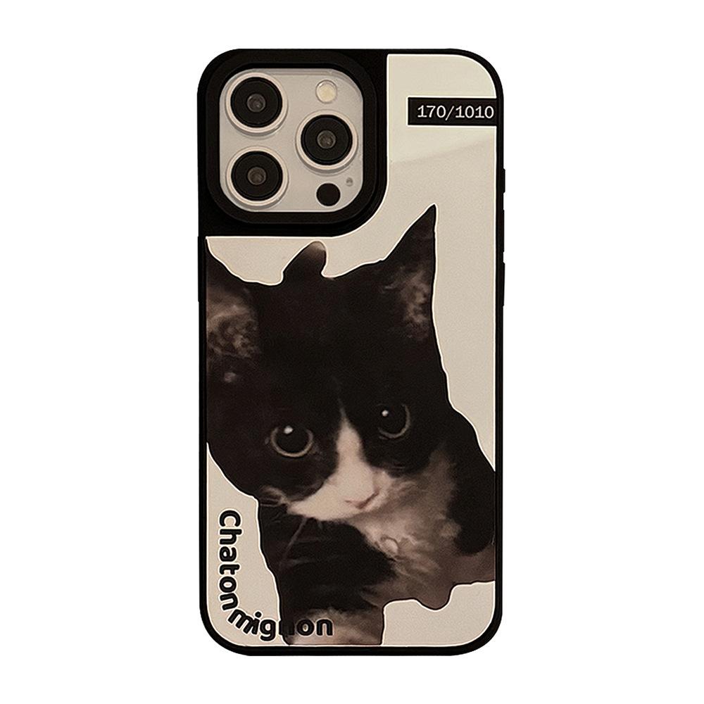Couple Trendy Cool Cat and Dog Suitable for Apple 16 Promax Mobile Phone Case Personalized Iphone14 Anti Fall 13 Mirror 15 Hard