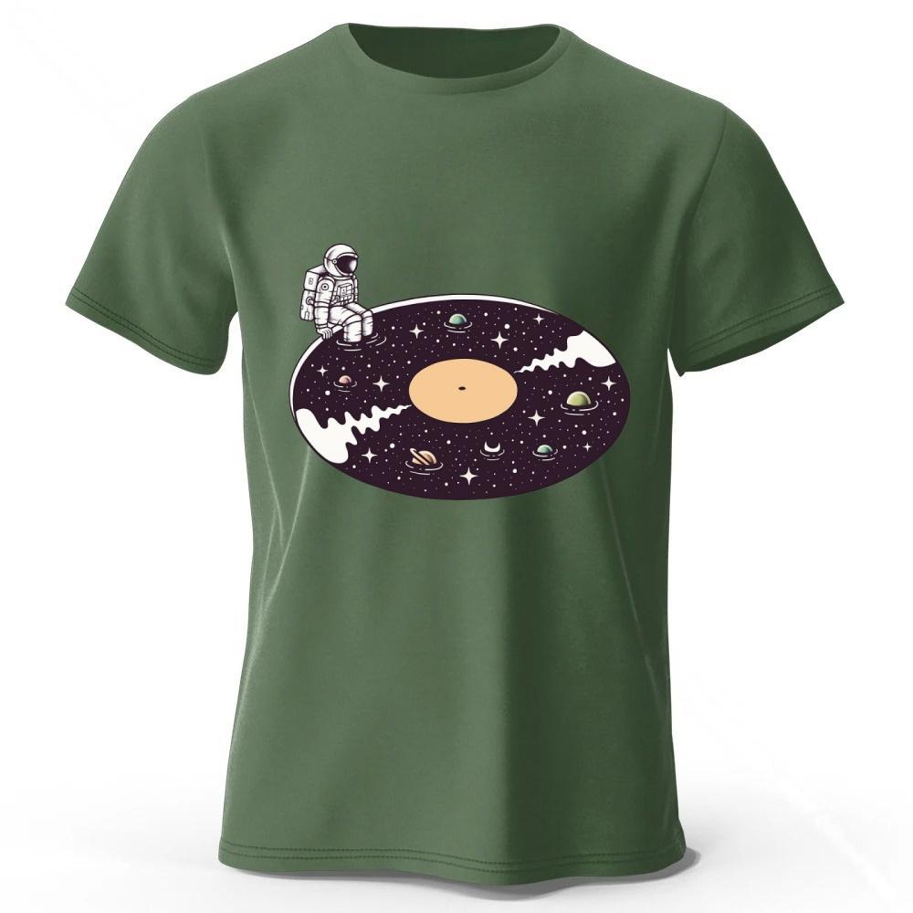 Summer New Universe Vinyl Record Music Pure Cotton Tshirt for Menwomen Fashion Casual Plus Size Loose Short Sleeved Soft Top