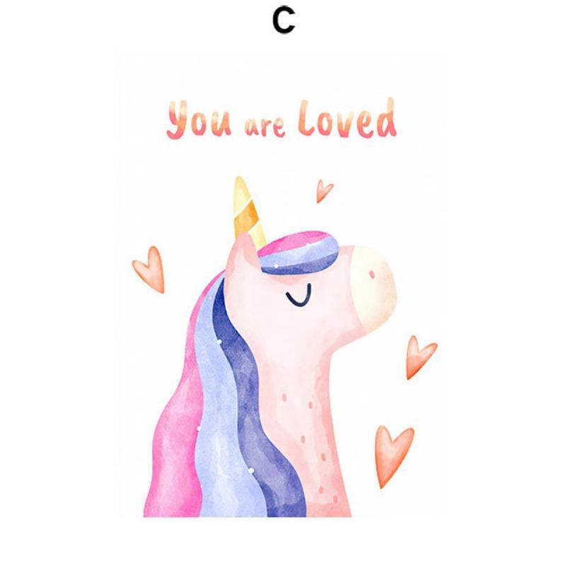 Colorful Unicorn Rainbow Stars Quotes Nursery Wall Art Canvas Painting Nordic Posters And Prints Pictures Baby Kids Room Decor