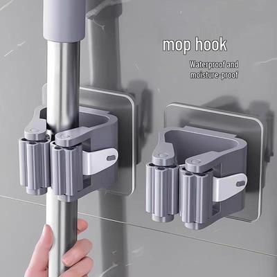 Mop Holder | Wall-Mounted Broom Hook | Bathroom & Kitchen Organizer