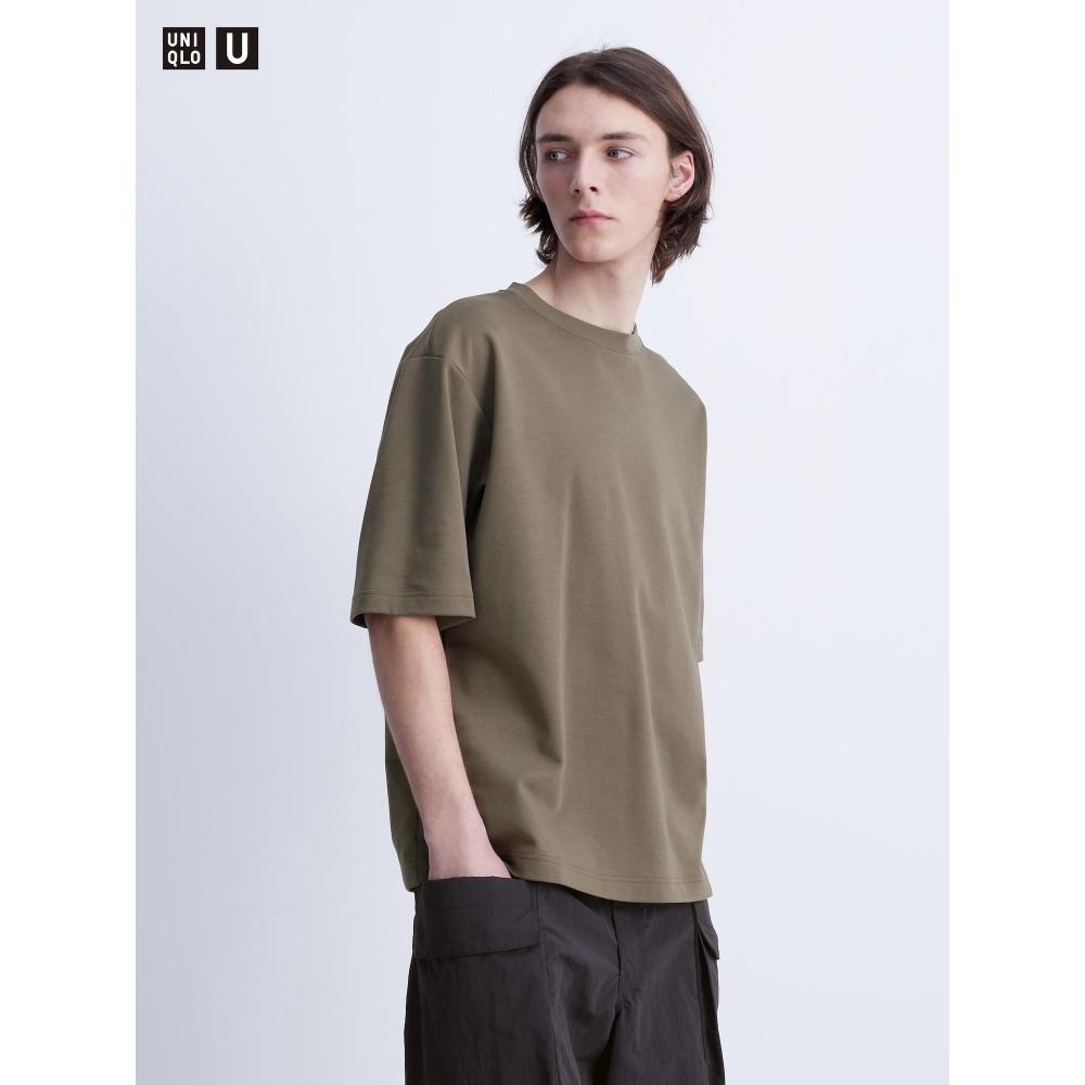 Uniqlo Airism CoTTon Oversized Tričko s kulatým výstřihem T