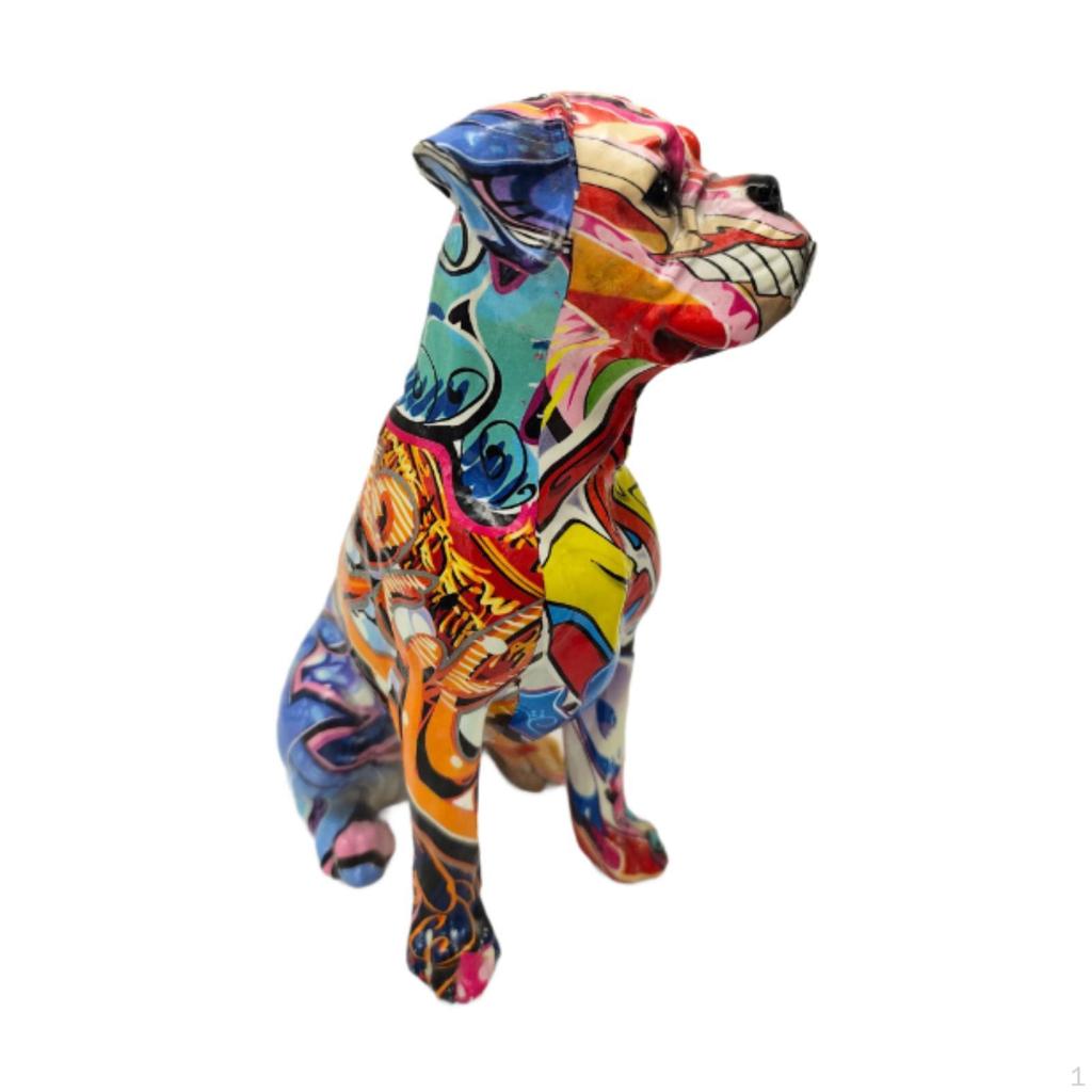 Hundfigur Skulptur för Hem Mittpunkt Dekoration