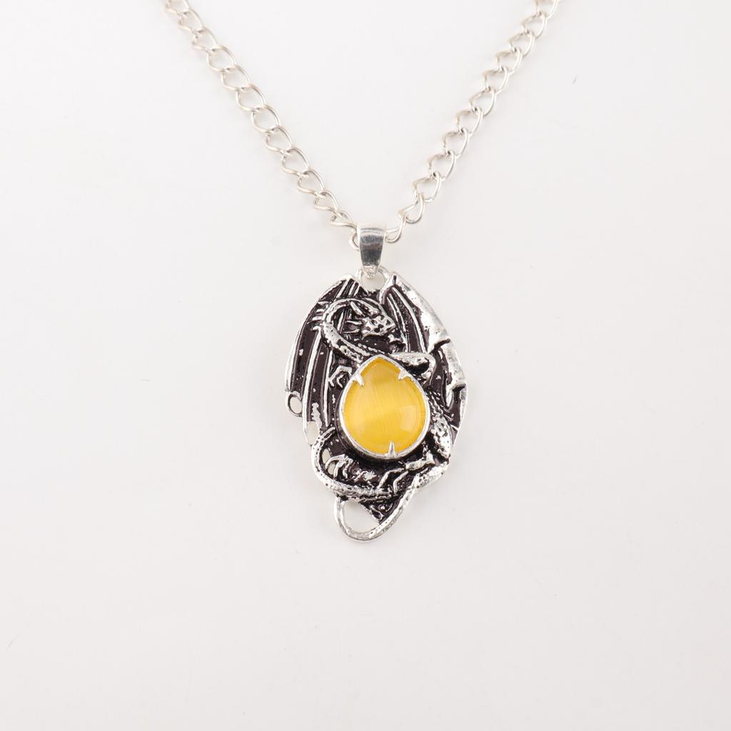 Yellow Cat's Eye Gemstone 925 Solid Silver Jewelry Pendant For Valentines Gift CP-9-41