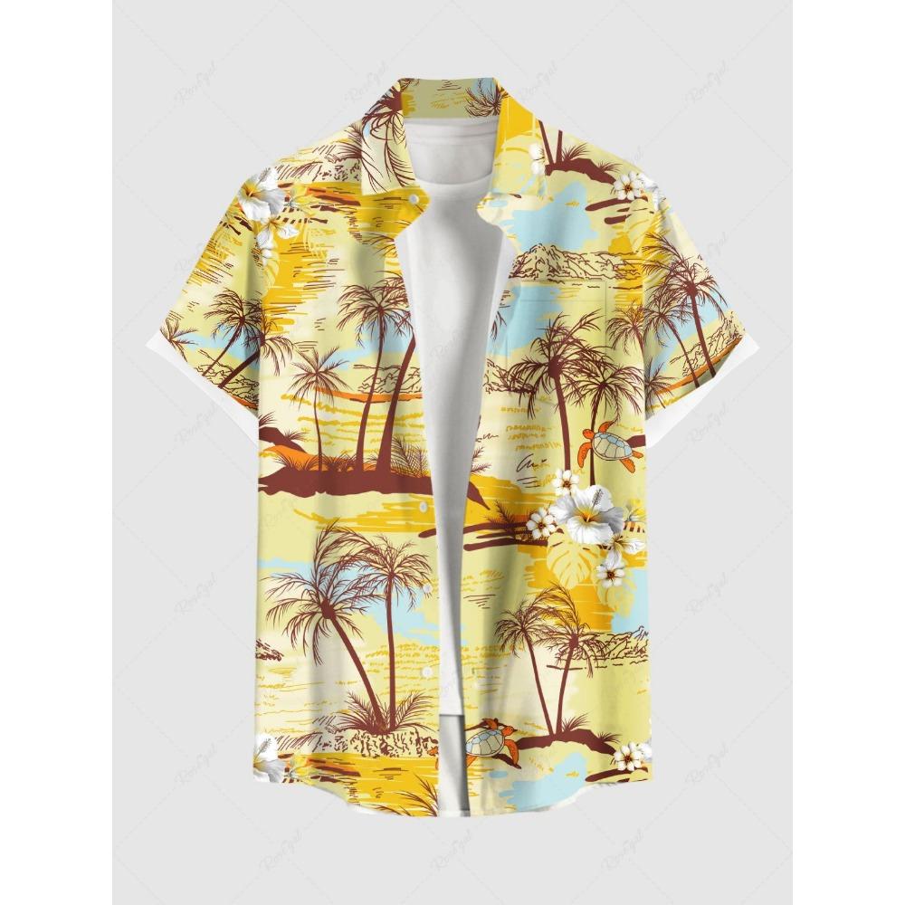 Chemise Homme Grande Taille Été Impression 3D Chemises Hawaïennes Boutonnée Chemises Vacances Plage Manches Courtes Chemise Décontractée Pour Hommes