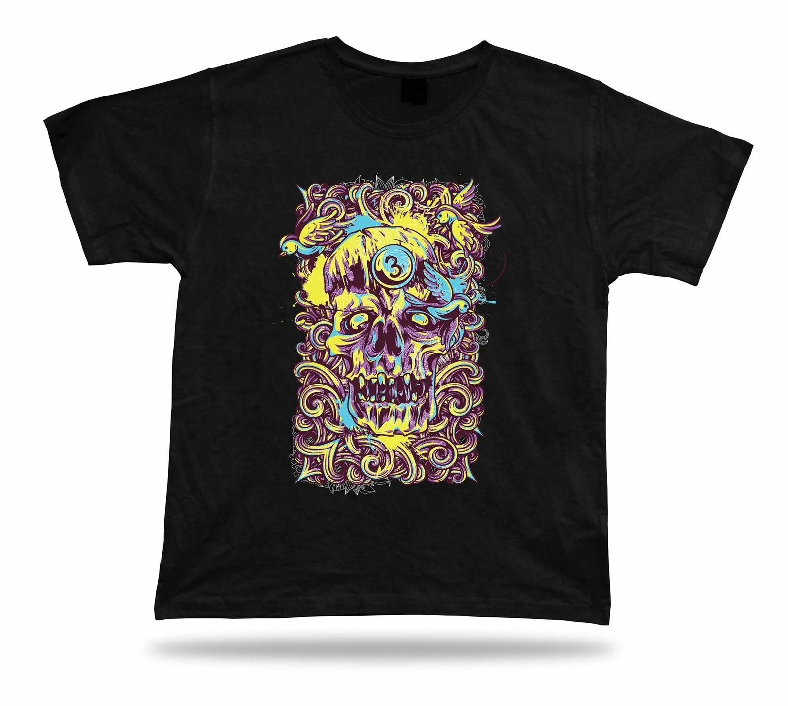 Skeleton Skull Monster Birds stylish tshirt design special birthday apparel tee XL