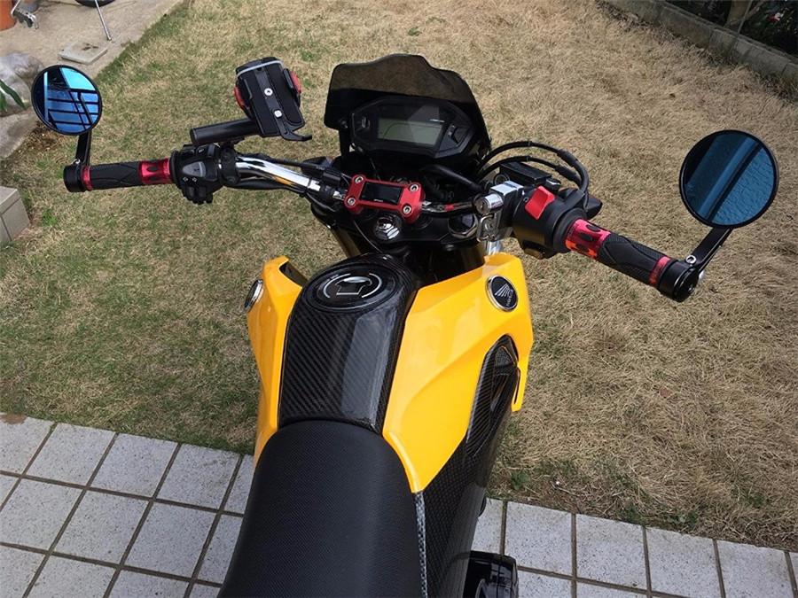 7/8" Universal Round Motorbike Motorcycle Rear View Handle Bar End Rearview Side Mirrors Chrome Black