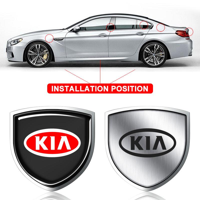 1Pcs Metal Auto Door Shield Emblem Car Body Badge 3D Sticker For KIA Sportage Ceed Rio 3 4 k2 k3 k4 k5 k6 K7 K8 Picanto Sorento Optima