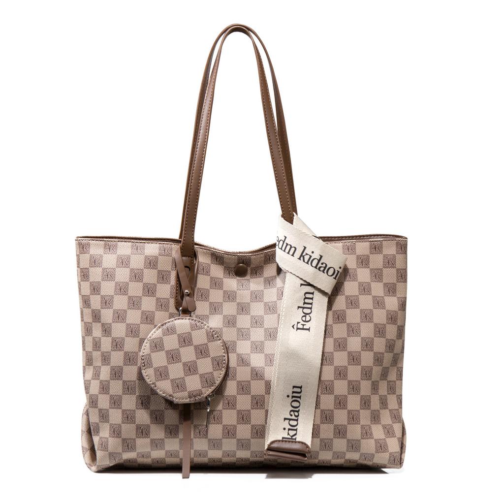 High-end Large-capacity Women's Bag 2025 New Woven Pattern Tote Bag Versatile for Commuting