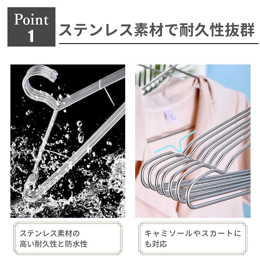 Louple Stainless Steel Hangers Set of 20 - Durable, Slim, Rust-Resistant, Unisex