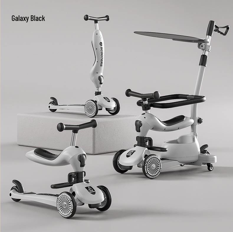 4-in-1 Pushable Baby Tricycle & Scooter for Kids