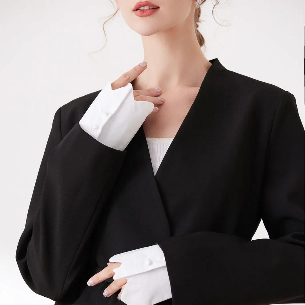 Chemise Faux Manches Poignets Détachables Dentelle Volants Chemises Pull Sweat-shirt Faux Manches Blanc Bracelet