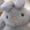 Lifelike Bunny Plush Ornaments Stuffed Animal Bow Bunny Plush Toy  Phone Accessories