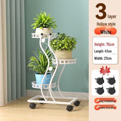 Multi-tier Movable Iron Flower Stand