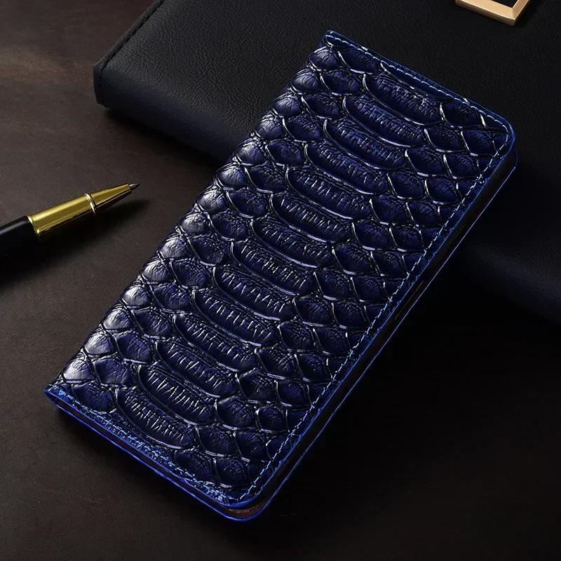 Etui z klapką Dla OPPO Reno15 Reno 15F 15 Pro Max 5G Wzór wężowy Magnetyczne Pokrowiec Skóra bydlęca Prawdziwa skóra Kieszonka na karty Portfel Pokrowce