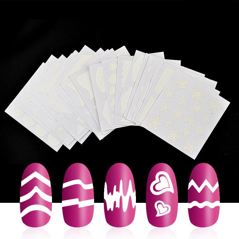 24pcs Miexed Designs Water Nail Stickers Decals Transfer Tip Watermark Star Line Heart Painting Slider Manicure Decoration