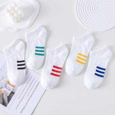 Herren Sommer Dünne Drei Streifen Sport Schweißabsorbierer mit Niedrigen Socken