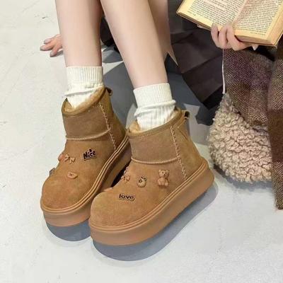 Winter New Velvet Warm Snow Boots Women's Cute Thick-soled Flat-bottomed Non-slip Velvet Short Boots Women's Boots