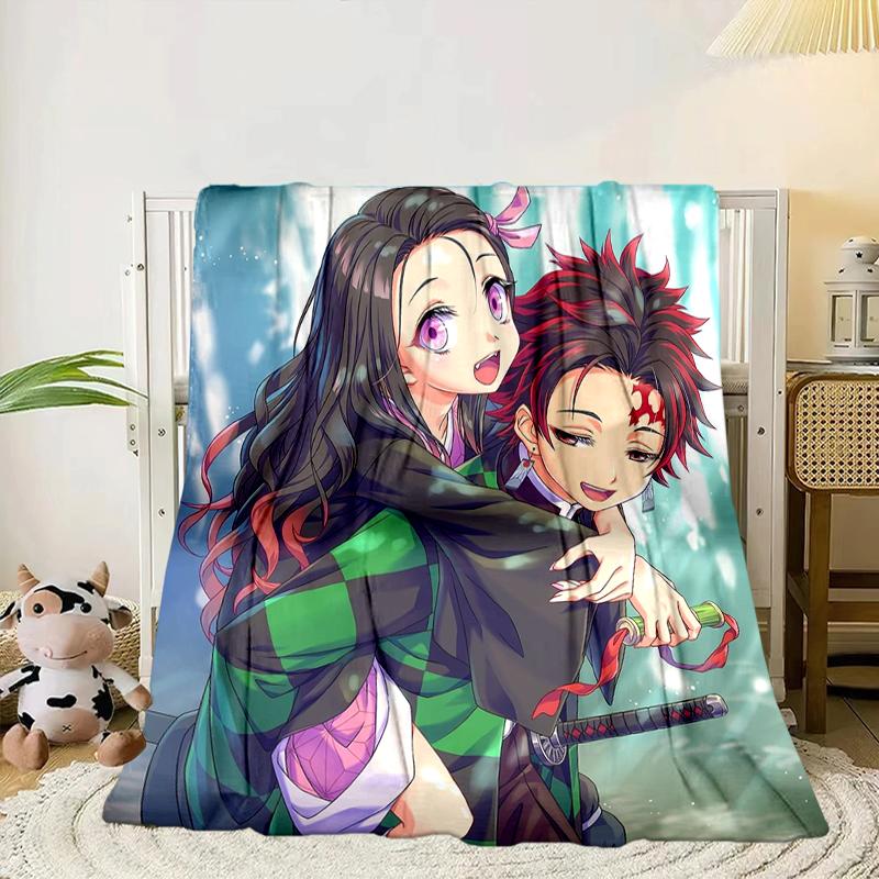 Anime Slayer Adventure Blanket Flannel Blanket for Bed, Sofa, Camping, Hiking, Picnic Essentials, Gift for Family Fan Gifts