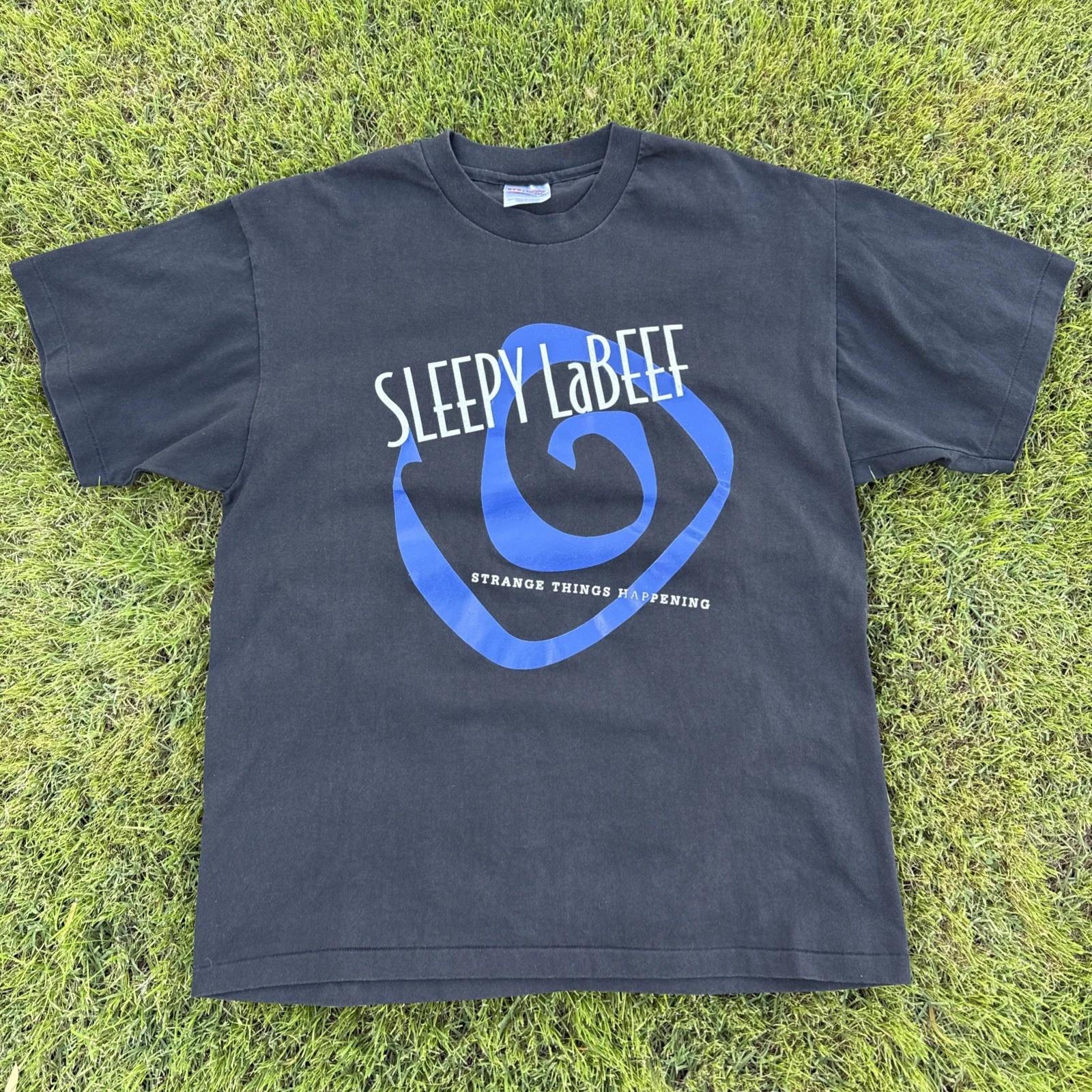 SLEEPY LaBEEF Футболка Странные вещи происходят 1994 CD PROMO Рокабилли Размер L XL