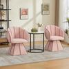 Swivel Chair, Suitable for Adults and Teenagers. Ergonomic Design with High Backrest, Ideal for Bedroom and Living Room (Pink Chenille)