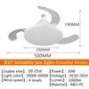 E27 Ceiling Fan with Light Invisible Telescopic Blade Silent Remote Control Dimming Bedroom Home LED Lighting Ceiling Fans New