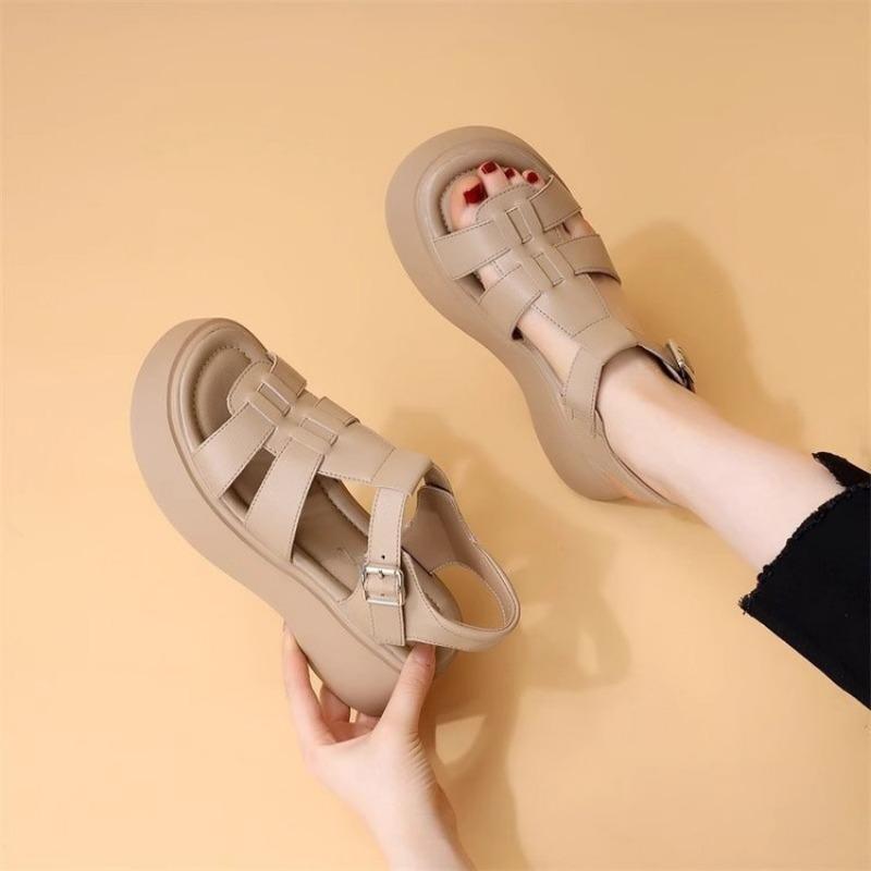 Thick-soled Sandals Sports Soft-soled Mid-heel Beach Shoes
