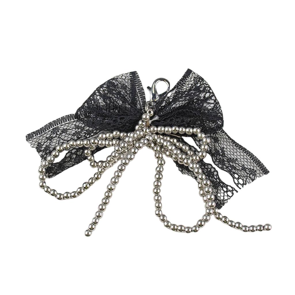 Fashionable Elegant Lace Bowknot Love Pearls Charm Keychain Craft Supplies for Women's Fashion Accessories Daily Use