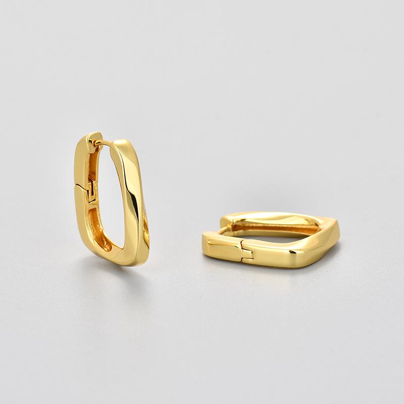 Minimalist Geometric Hoop Earrings For Women Niche Design High End Elegant Ear Cuffs Jewelry copper