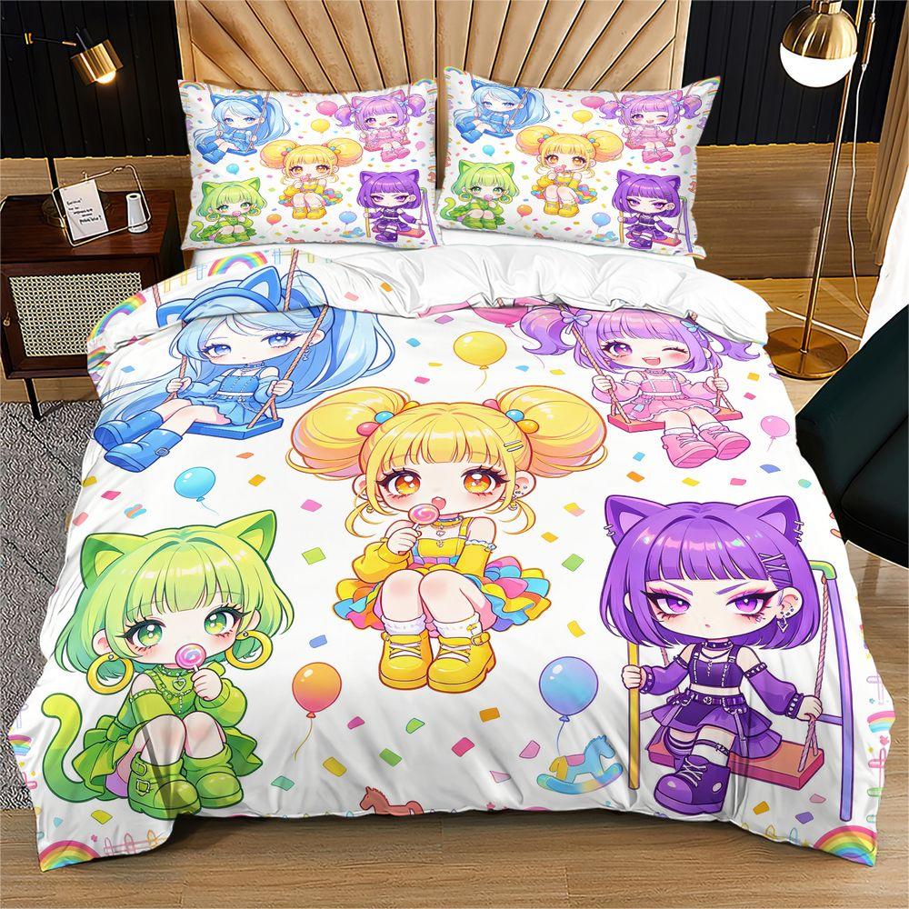 Uniform Girl Digital Print Duvet Cover Set omforter Cover Bedding Set No Filler Apartment Bed Decor