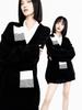 Women's 2026 Red V-Neck Thick Knit Sweater - New Year Winter Style