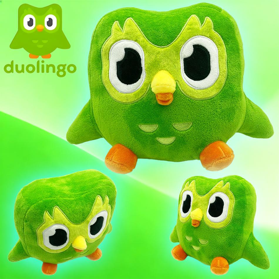 Fashnics Unisex Green Cute Anime Duolingo Owl Plush Duo Plushie Of Duo The Owl Cartoon Anime Owl Doll Soft Stuffed Decoration Animal Toys Gifts