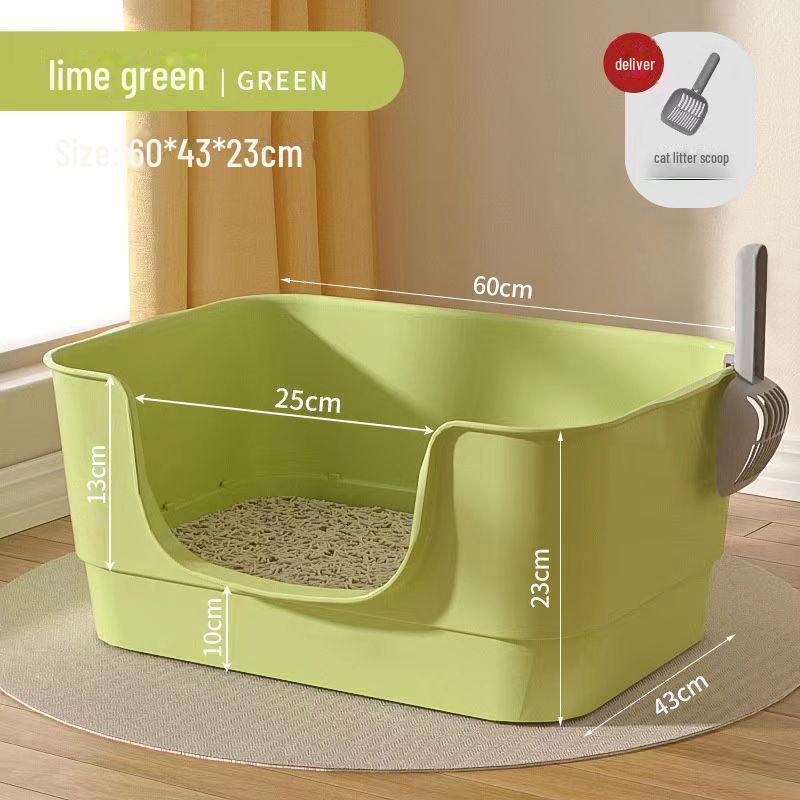 Extra Large Semi-Enclosed Splash-Proof Cat Litter Box for Maine Coons