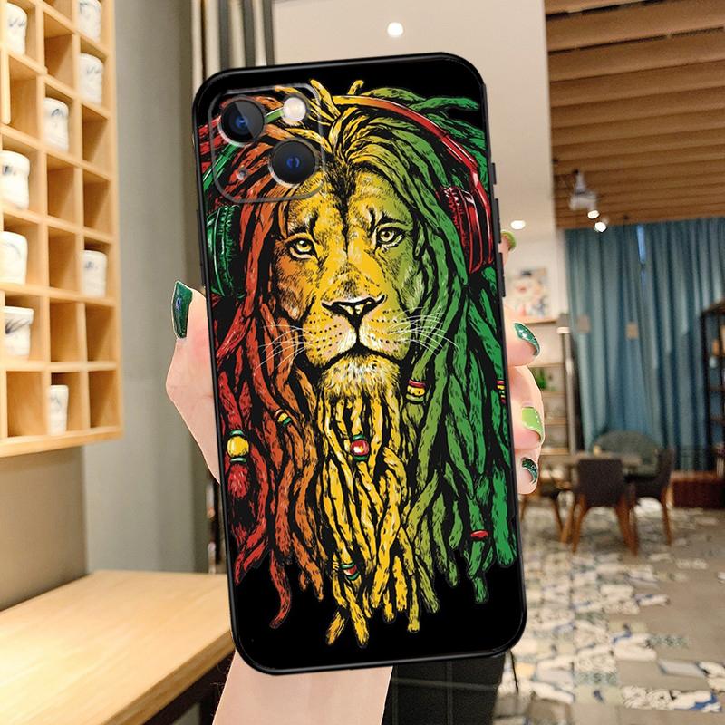 Bob Marley Rasta Lion Case For iPhone 14 15 16 13 12 11 Pro Max XR XS X Plus 12 13 Mini Phone Cover