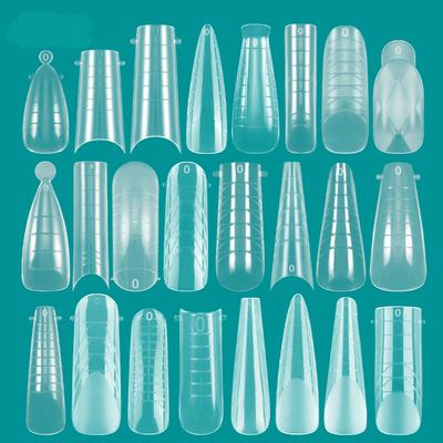 Dual Forms Nail Extension System Tips,Stiletto/Coffin/Almond Full Cover Nail UV Gel Plastic Molds for Quick Building False Nails
