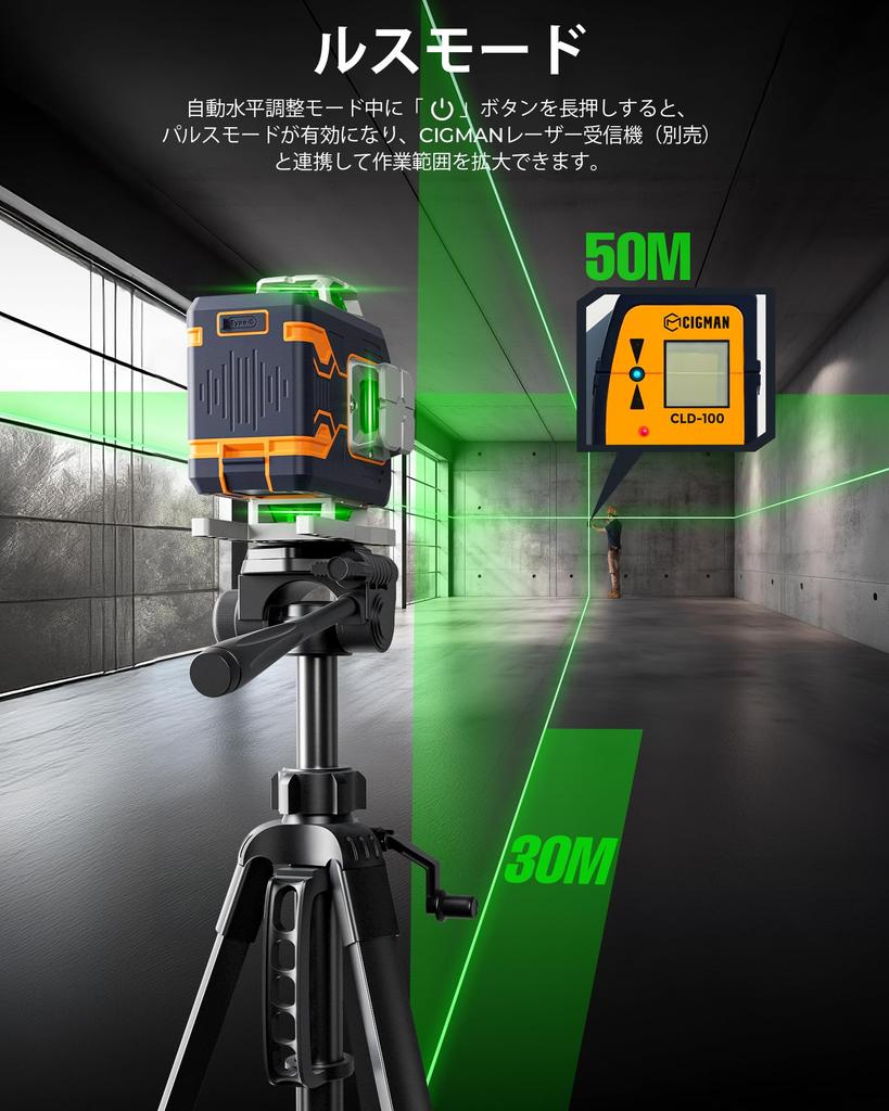 CIGMAN 4D Laser Level with Remote Control and LCD Laser Up To 52 Hours of Suitable for Hanging Photos and Construction CM-S02 App, Display, 4x360°