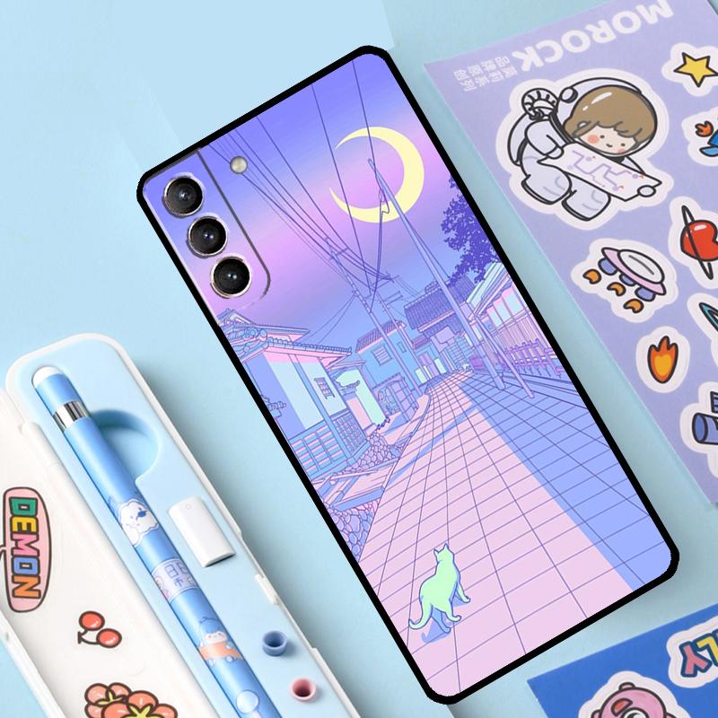 Pastel Japan Kyoto City Case For Samsung Galaxy S23 S22 S20 S21 Ultra S8 S9 S10 Note10 Plus Note20 Ultra S20 FE Cover
