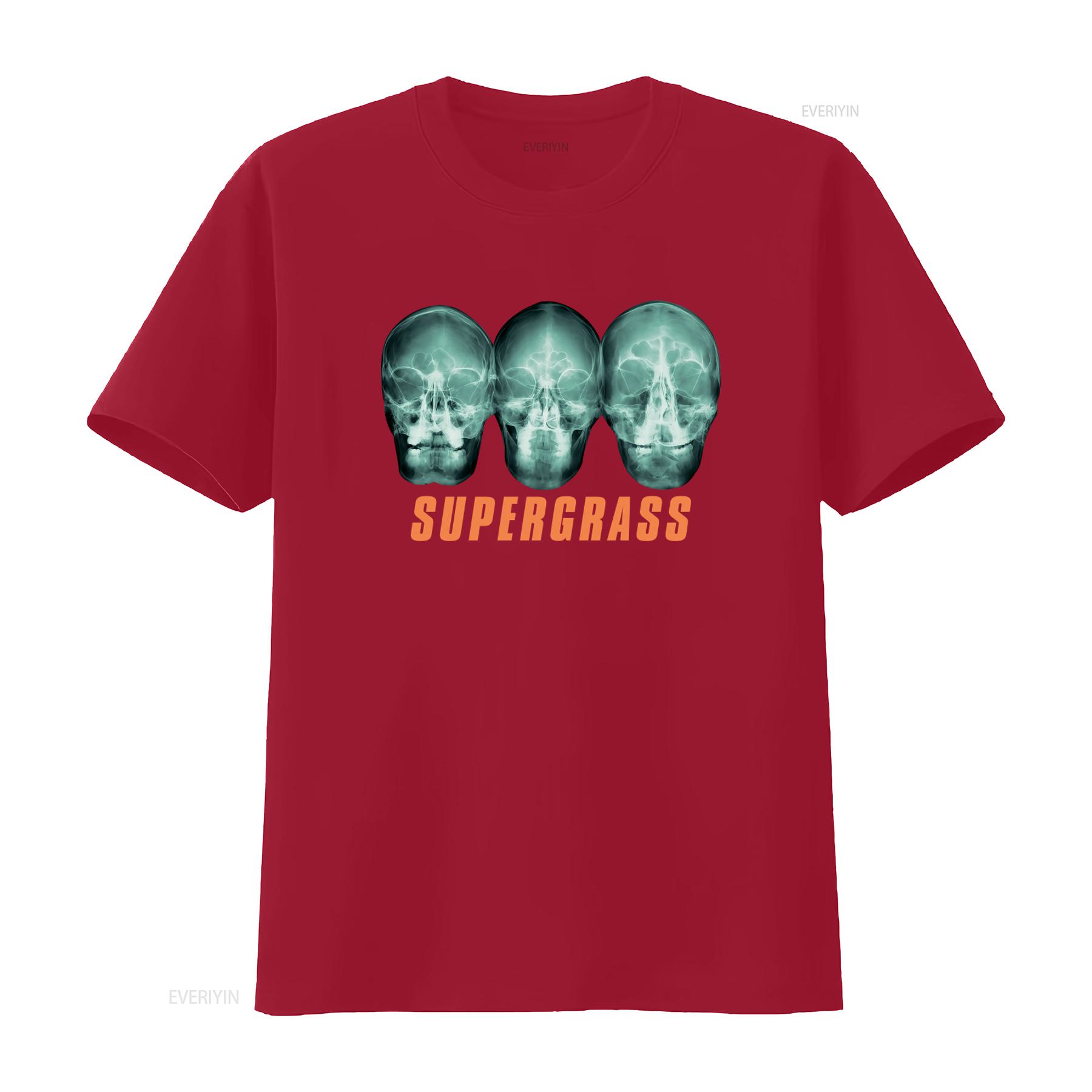 Vintage 90s Supergrass Alternative Rock Britpop Band Promo Music Tour T Shirt Medium Size with Skull X Ray Print vintage S