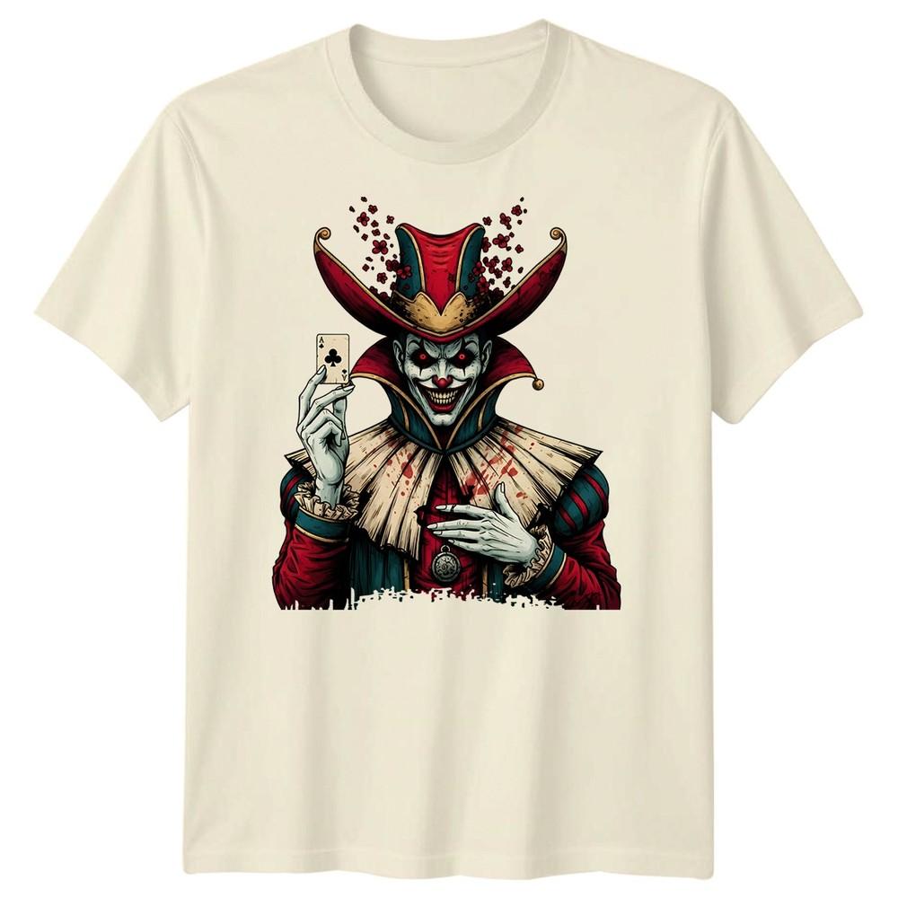 Jester Dark Clown Horror Unisexs Tshirt Ace Clubs Card