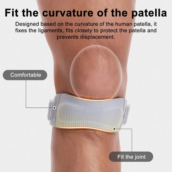 Fascia Elastica per Ginocchio Rotulea Uomo Donna Sport Tennis Pallacanestro Corsa Ciclismo Sollievo Dolore Ginocchio Supporto Tendine Rotuleo Stabilizzatore Fascia Ginocchiera