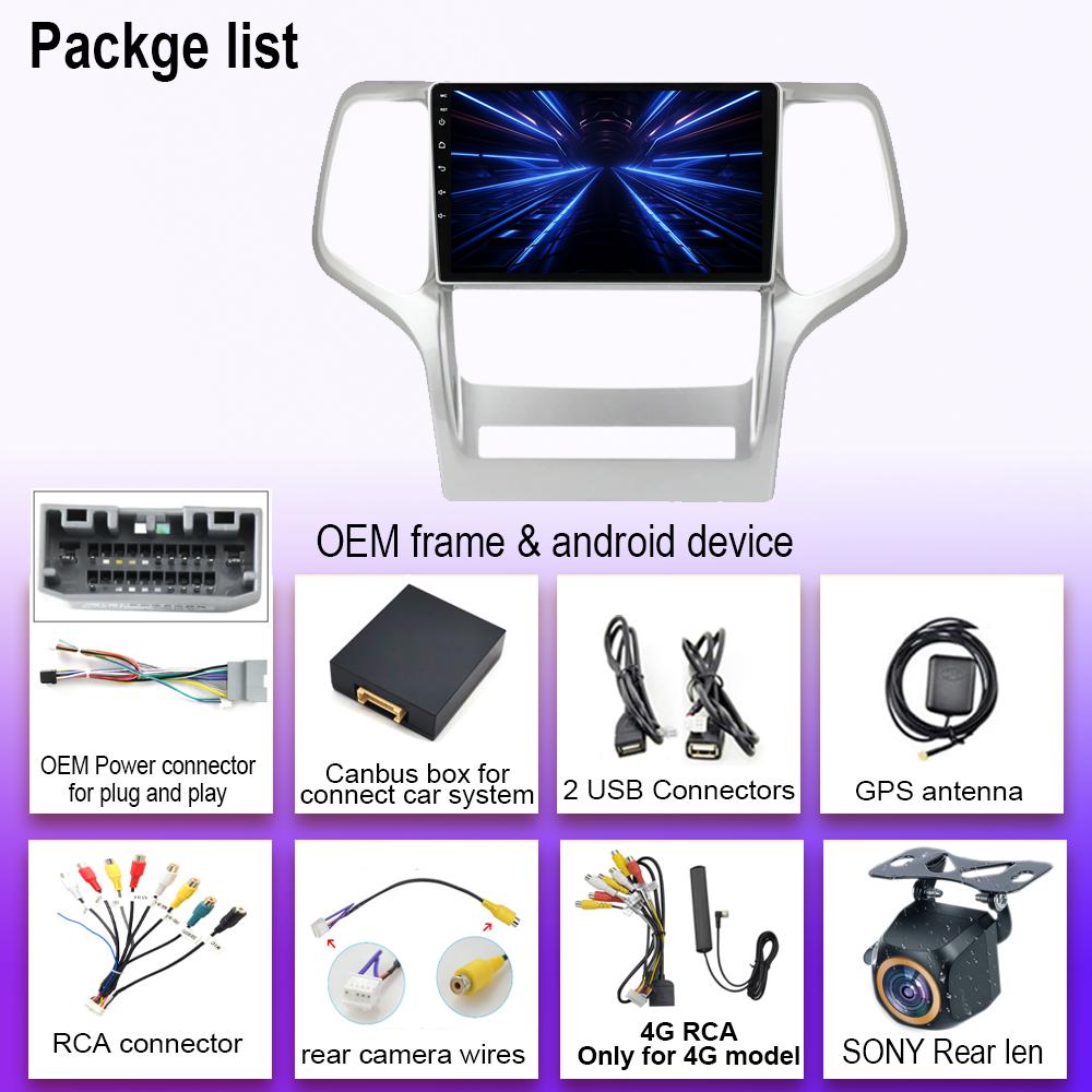 Carplay Android 14 For Jeep Grand Cherokee WK2 2010 - 2013 Auto Radio Multimedia Player Stereo Video Touchscreen Navigation GPS