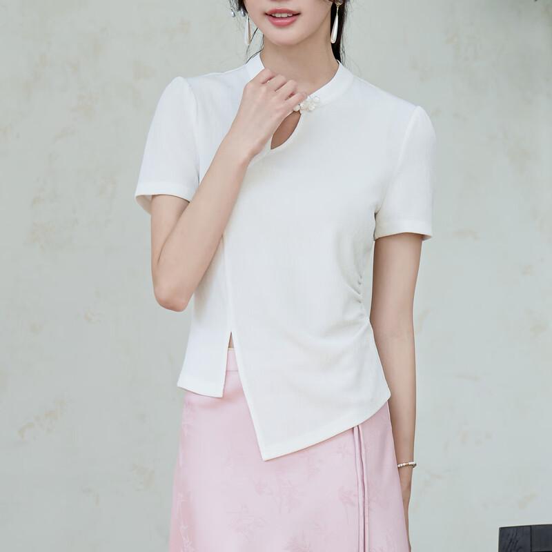 Tatu Women's New Chinese Style Knit Short-Sleeve Top