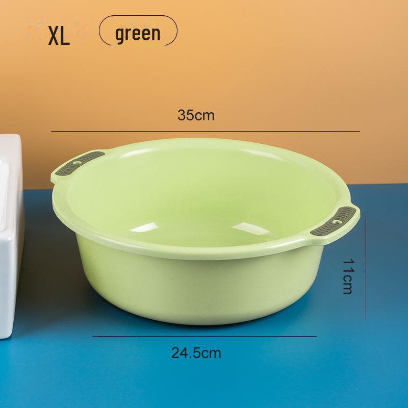 Large Capacity Double-Ear Plastic Basin for Household Use, Ideal for Washing Vegetables, Footbaths, and Storage