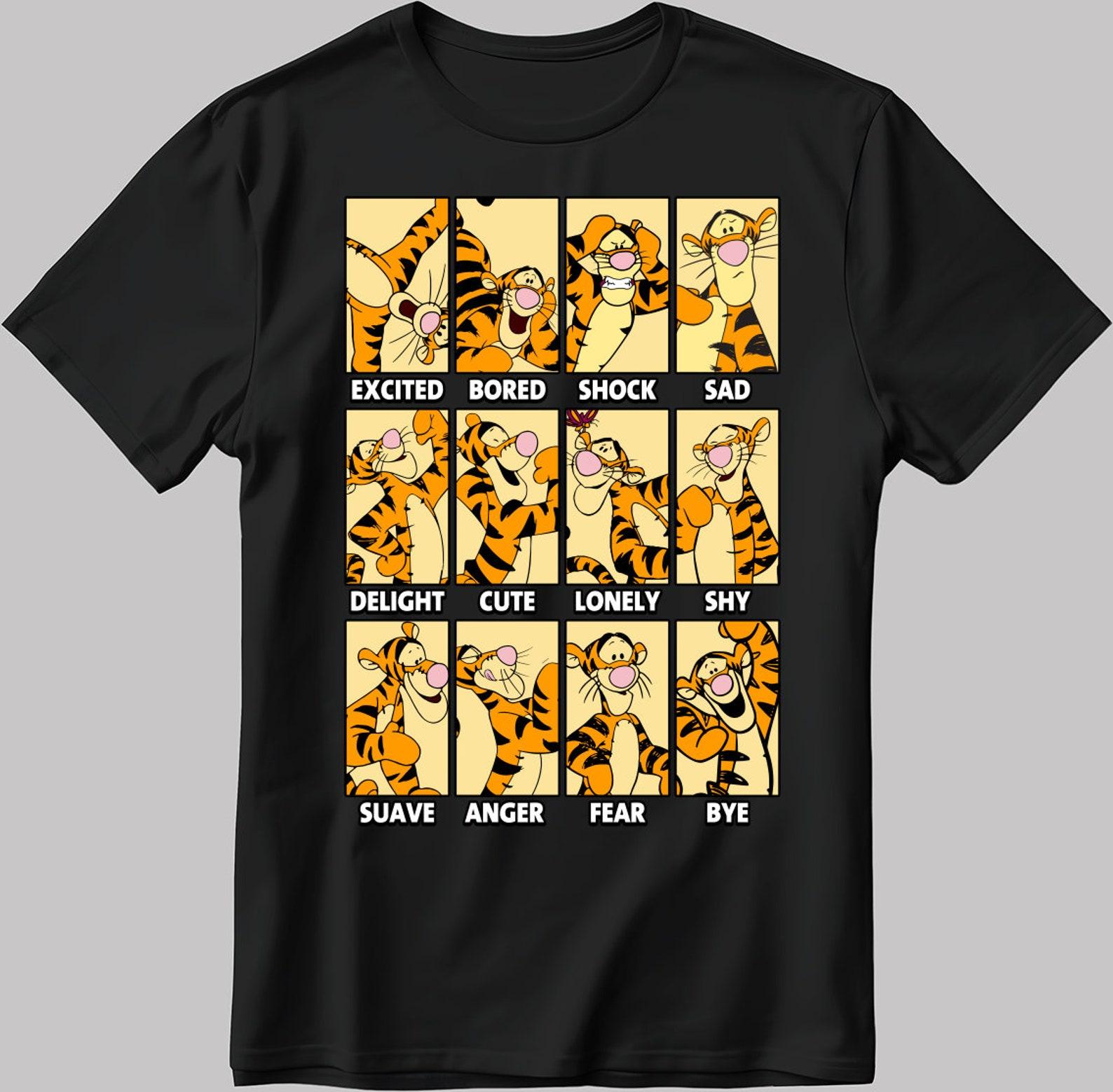 Tigger Moods Short Sleeve White-Black Men s / Women s T-Shirt C551 L